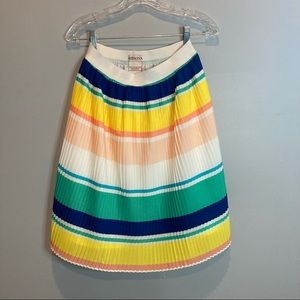 Pleated, multi-colored midi skirt